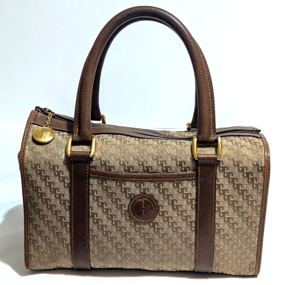 Gucci Vintage Tan Monogrammed Mini Boston Bag - Picture 1 of 12